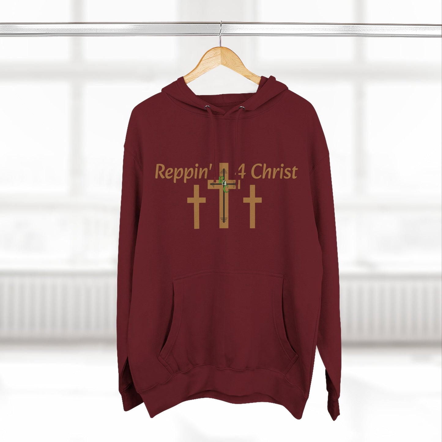 Faith Hoodie — "Reppin' 4 Christ" Crosses with Matthew 25:21 Back Print