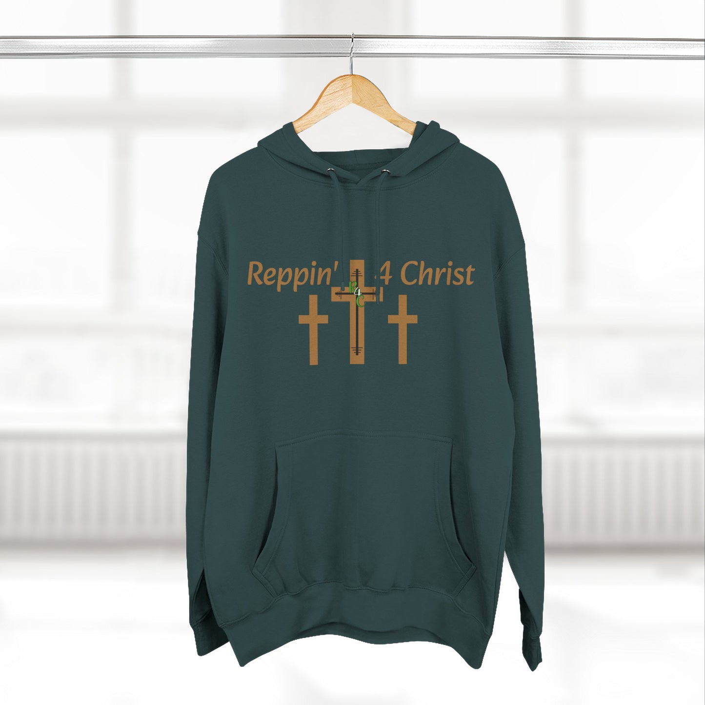Faith Hoodie — "Reppin' 4 Christ" Crosses with Matthew 25:21 Back Print