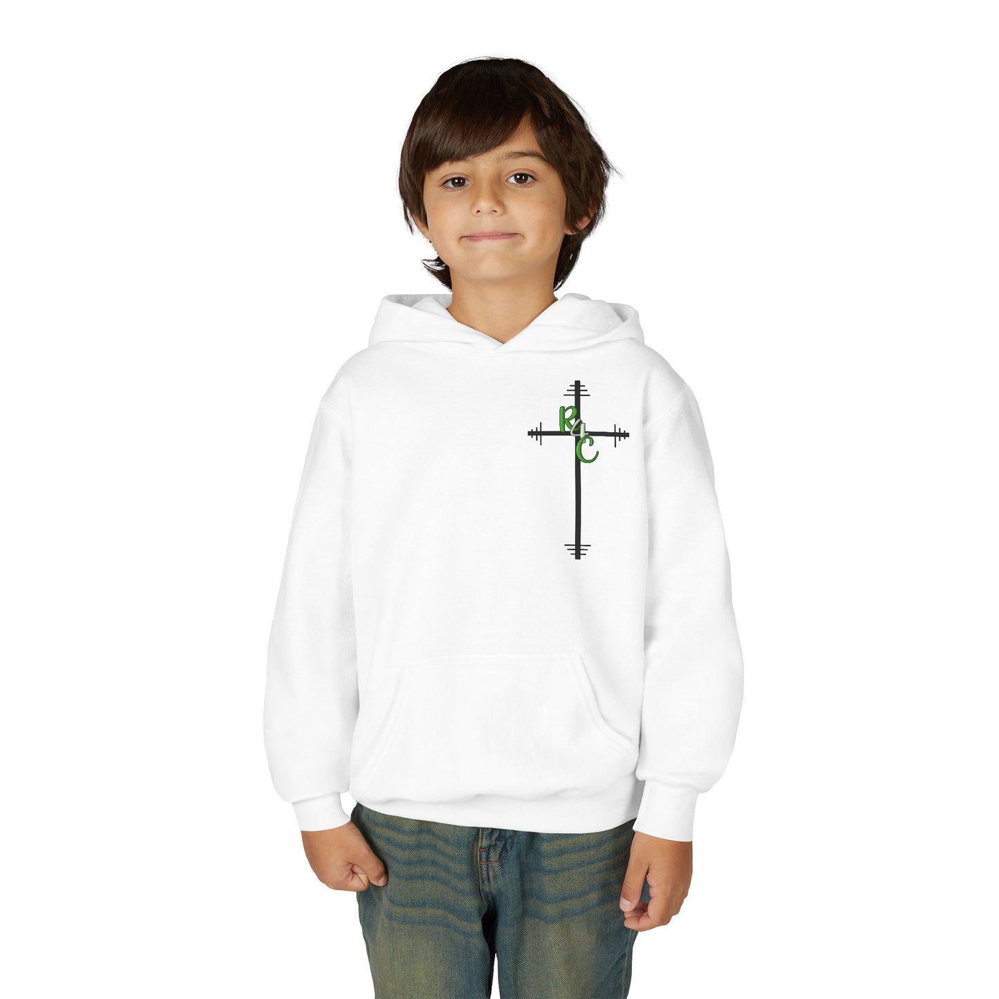 Christian Youth Hooded Sweatshirt, Faith Apparel, Gift for Teens, Inspirational Hoodie, Psalms 28:7 Sweatshirt, Religious Clothing