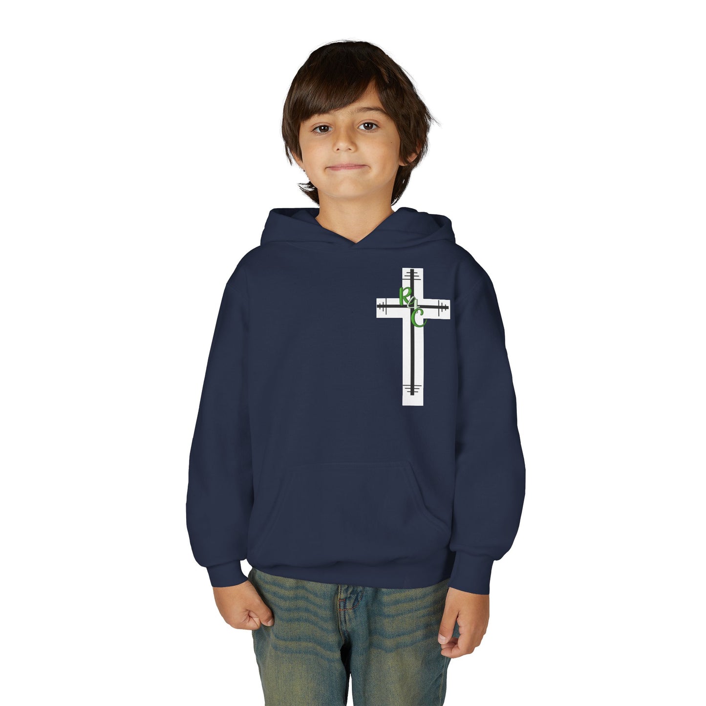 Christian Youth Hooded Sweatshirt, Faith Apparel, Gift for Teens, Inspirational Hoodie, Psalms 28:7 Sweatshirt, Religious Clothing