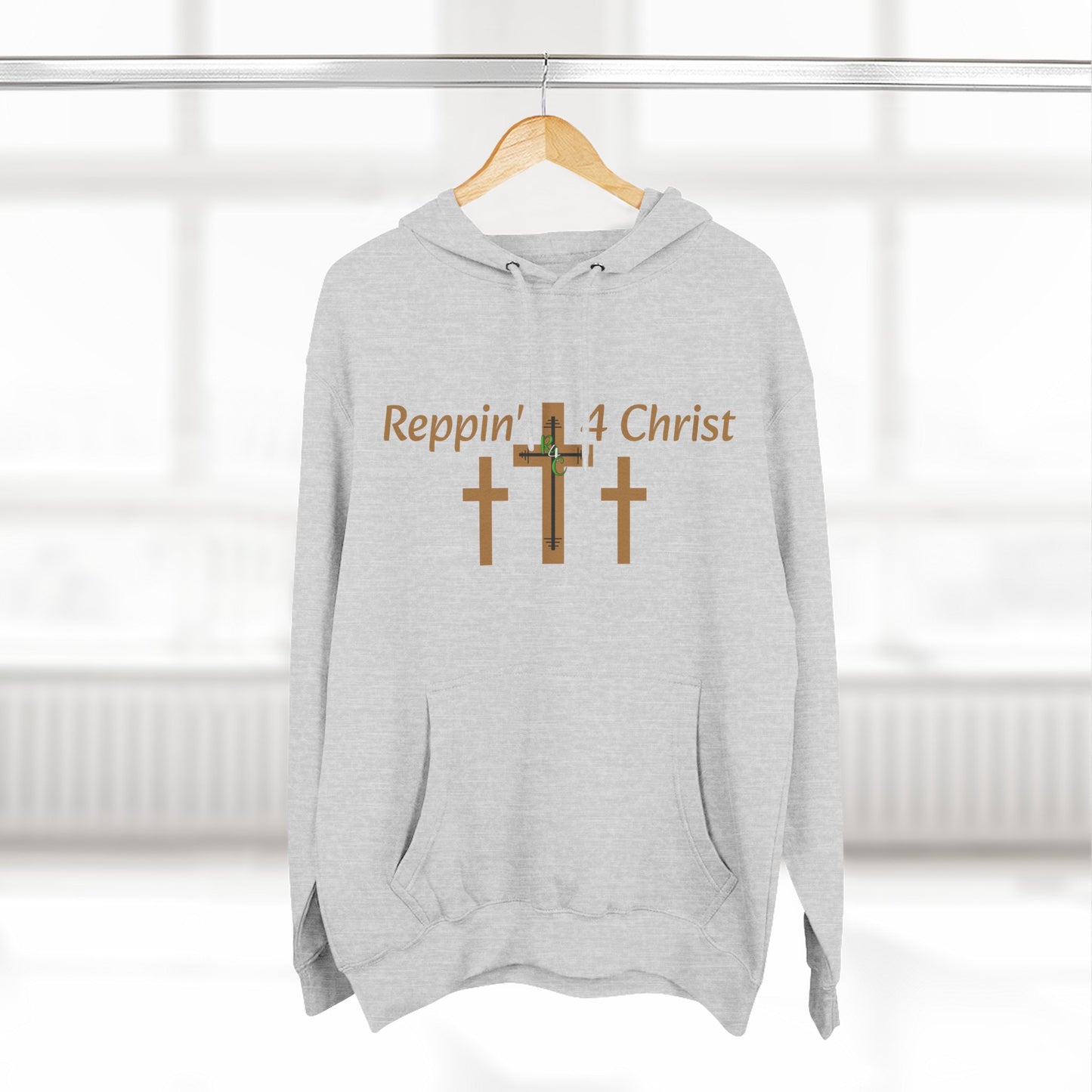 Faith Hoodie — "Reppin' 4 Christ" Crosses with Matthew 25:21 Back Print