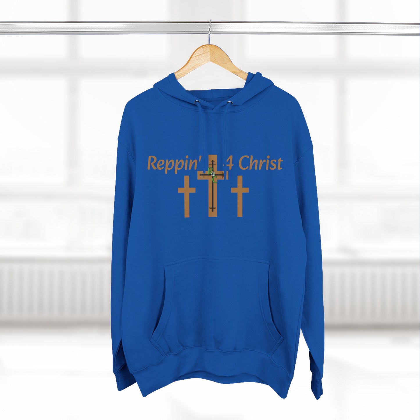 Faith Hoodie — "Reppin' 4 Christ" Crosses with Matthew 25:21 Back Print