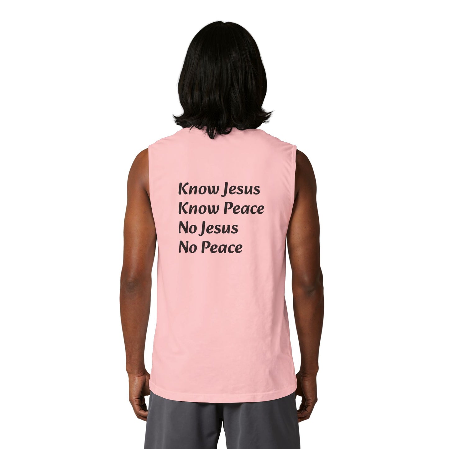 Know Jesus Know Peace Muscle Tank — Christian Faith Cross Tank Top