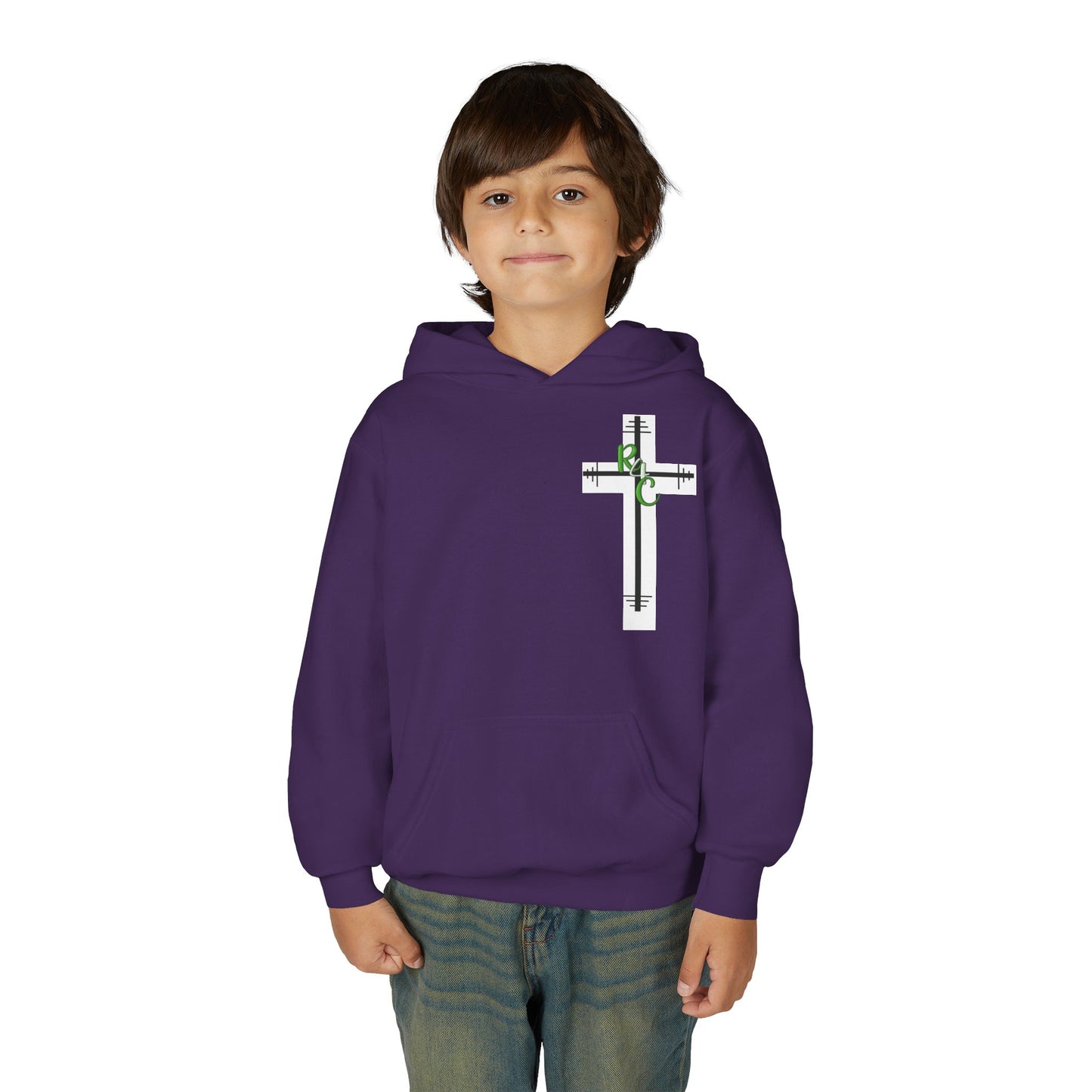 Christian Youth Hooded Sweatshirt, Faith Apparel, Gift for Teens, Inspirational Hoodie, Psalms 28:7 Sweatshirt, Religious Clothing