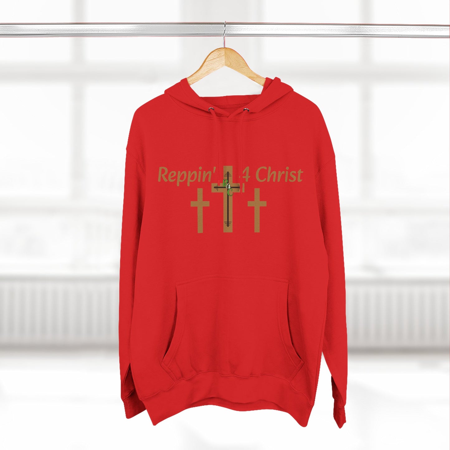 Faith Hoodie — "Reppin' 4 Christ" Crosses with Matthew 25:21 Back Print