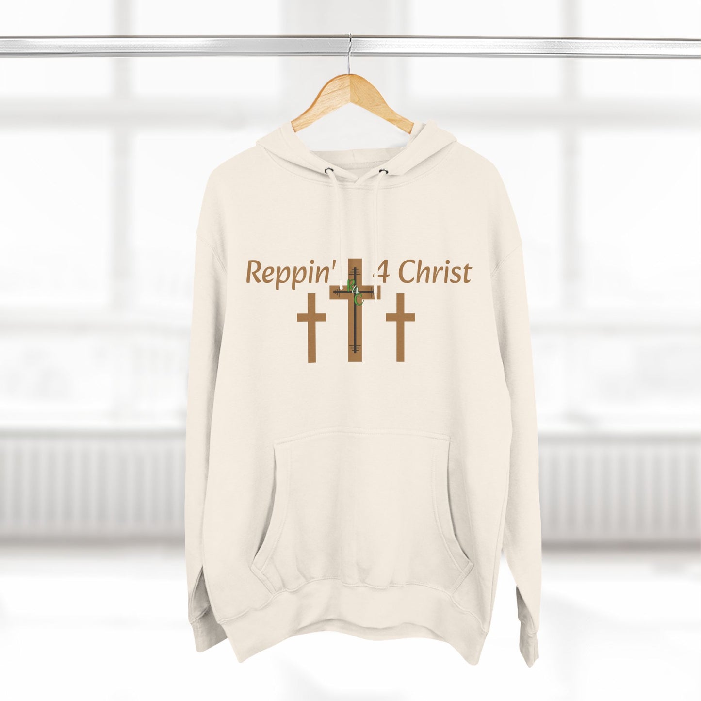 Faith Hoodie — "Reppin' 4 Christ" Crosses with Matthew 25:21 Back Print
