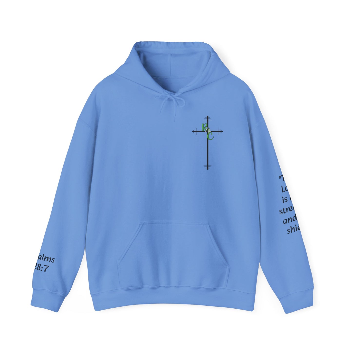 Unisex Heavy Blend™ Hooded Sweatshirt w/ Psalms 28:7