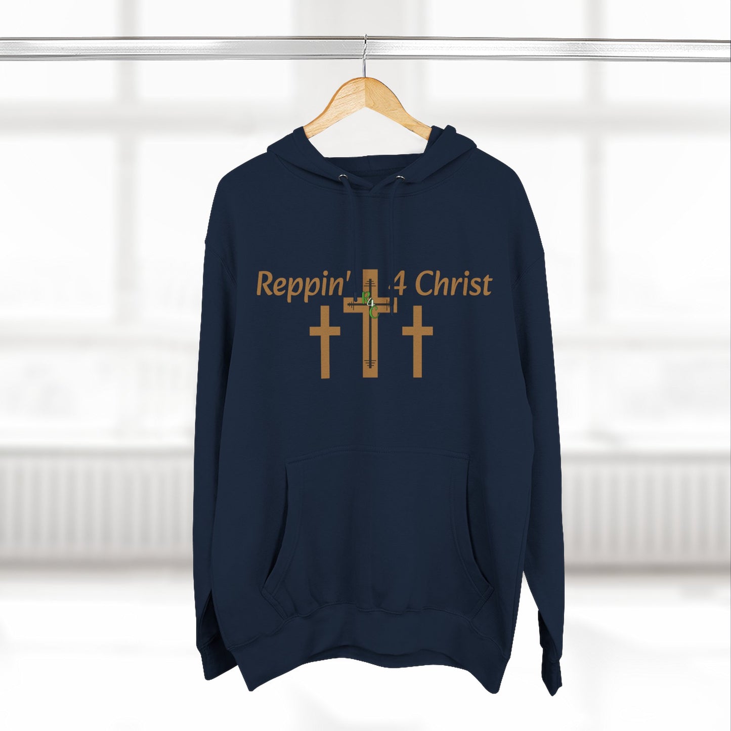 Faith Hoodie — "Reppin' 4 Christ" Crosses with Matthew 25:21 Back Print
