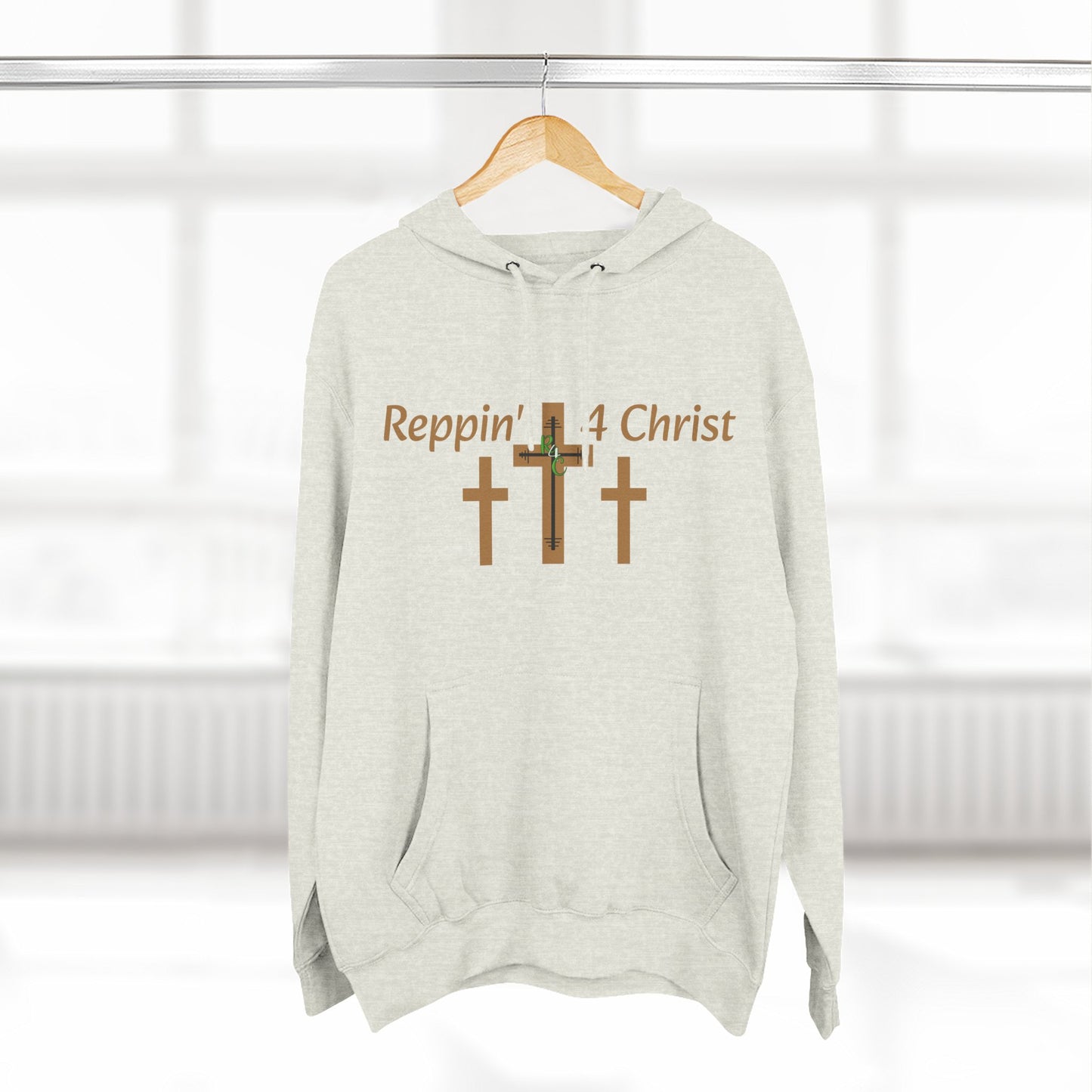 Faith Hoodie — "Reppin' 4 Christ" Crosses with Matthew 25:21 Back Print