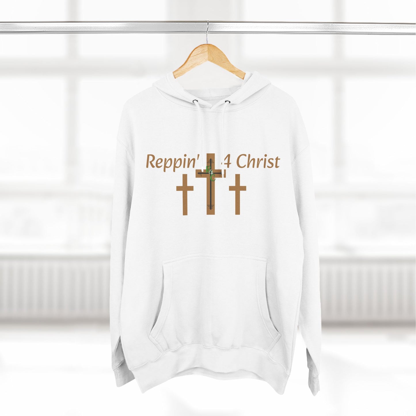 Faith Hoodie — "Reppin' 4 Christ" Crosses with Matthew 25:21 Back Print