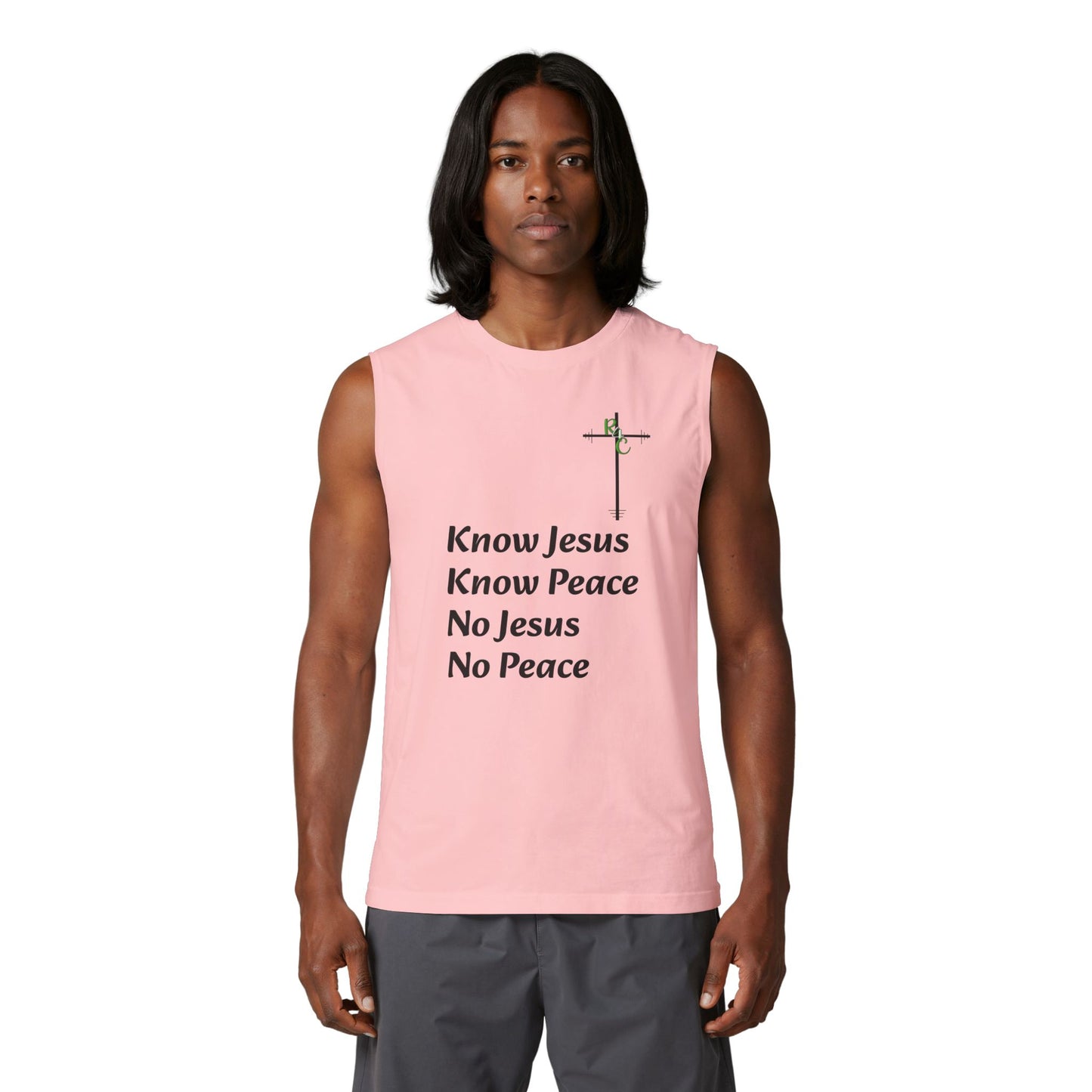 Know Jesus Know Peace Muscle Tank — Christian Faith Cross Tank Top