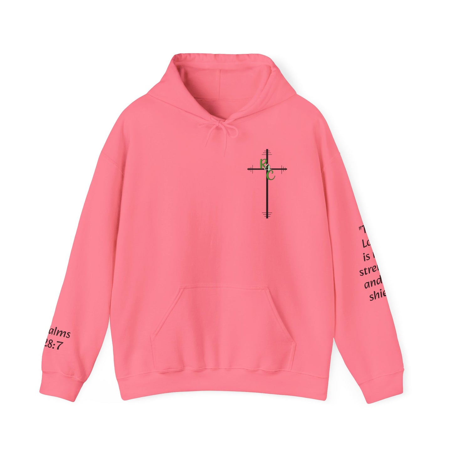Unisex Heavy Blend™ Hooded Sweatshirt w/ Psalms 28:7
