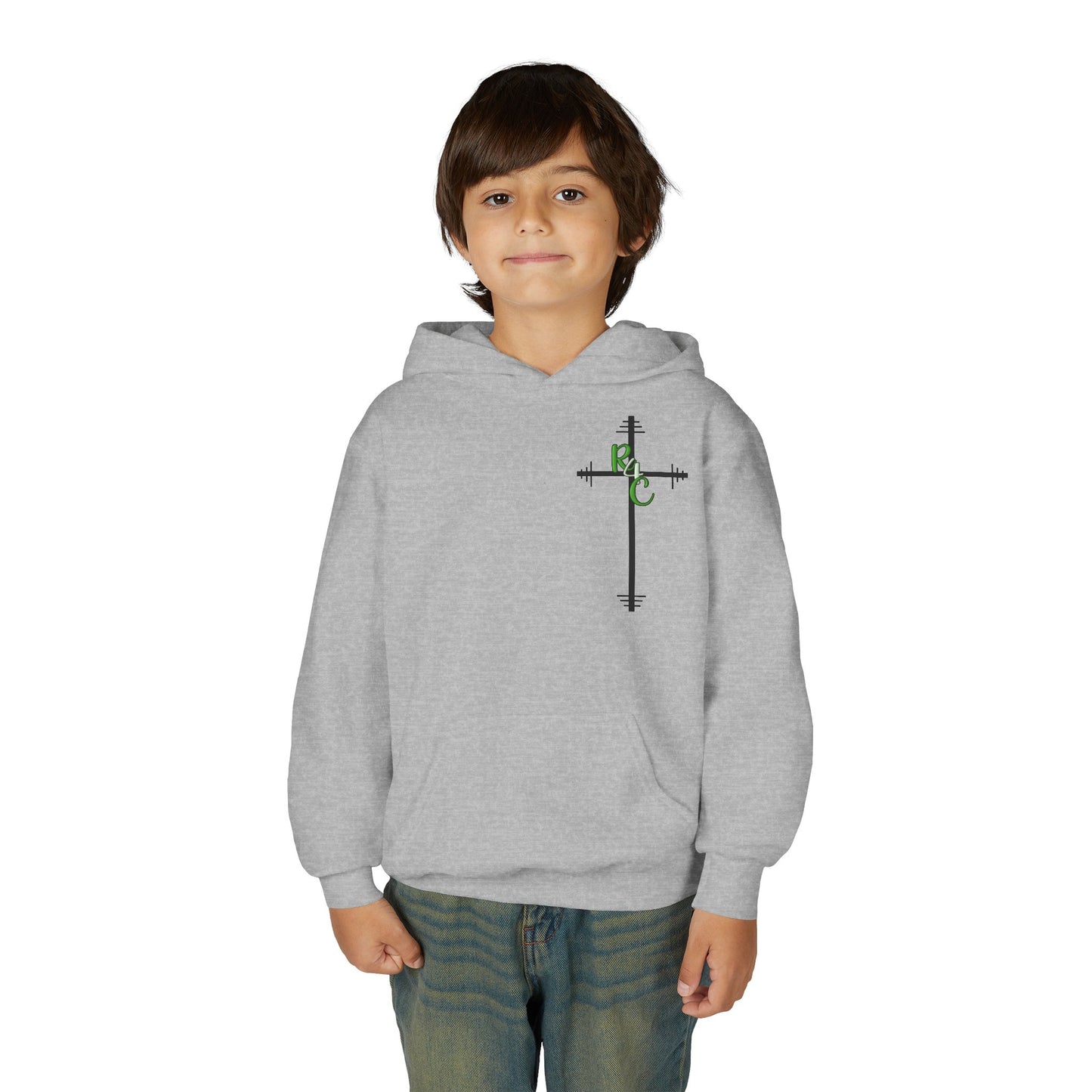 Christian Youth Hooded Sweatshirt, Faith Apparel, Gift for Teens, Inspirational Hoodie, Psalms 28:7 Sweatshirt, Religious Clothing