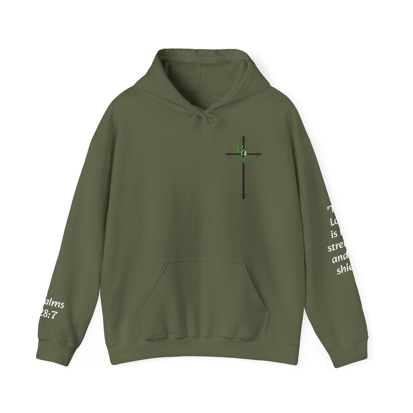 Unisex Heavy Blend™ Hooded Sweatshirt w/ Psalms 28:7
