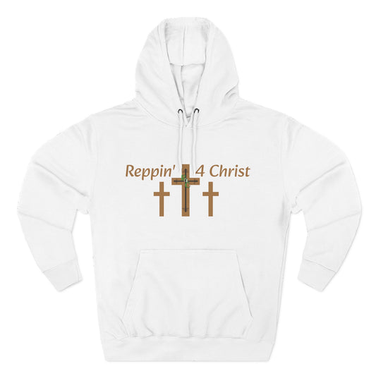 Faith Hoodie — "Reppin' 4 Christ" Crosses with Matthew 25:21 Back Print