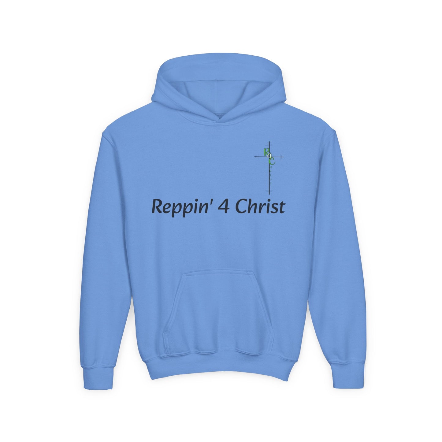 Inspirational Youth Hoodie - Reppin' 4 Christ, Christian Sweatshirt, Faith-Based Apparel, Youth Church Clothing, Bible Verse Merch