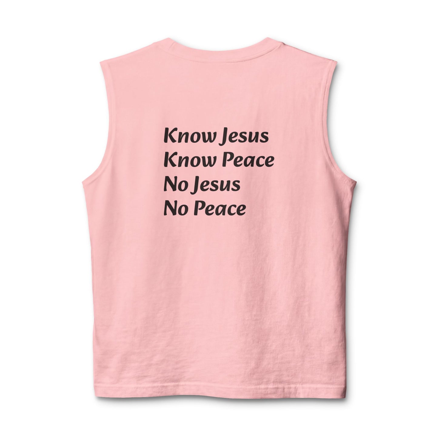 Know Jesus Know Peace Muscle Tank — Christian Faith Cross Tank Top