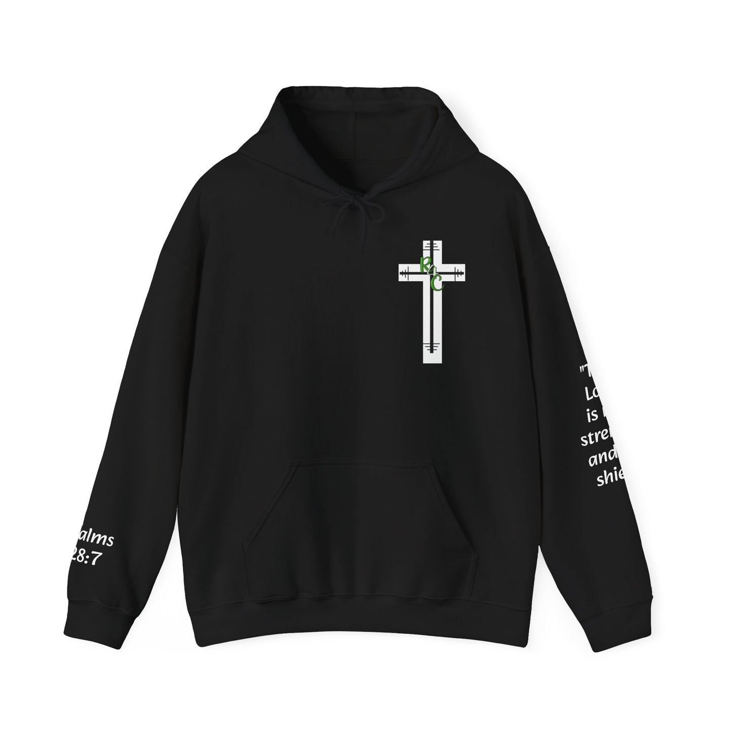 Unisex Heavy Blend™ Hooded Sweatshirt w/ Psalms 28:7