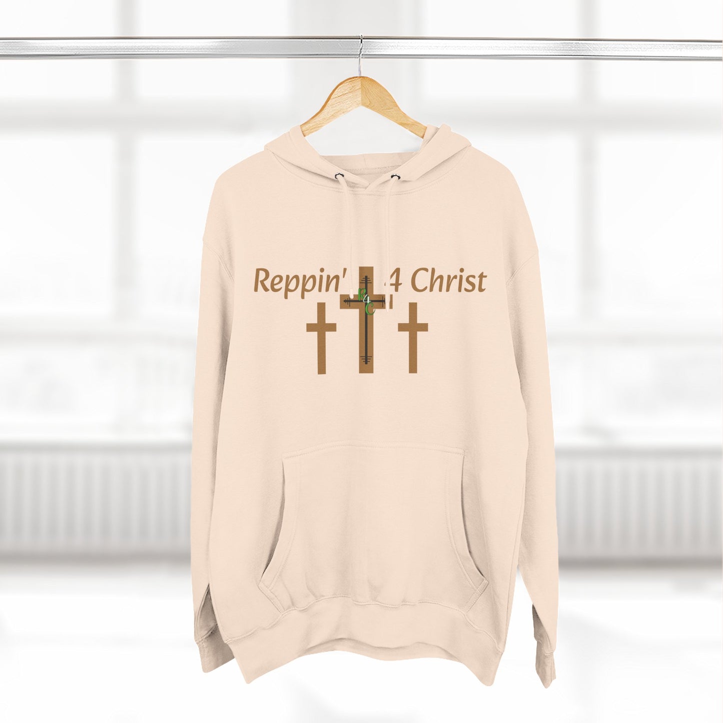 Faith Hoodie — "Reppin' 4 Christ" Crosses with Matthew 25:21 Back Print