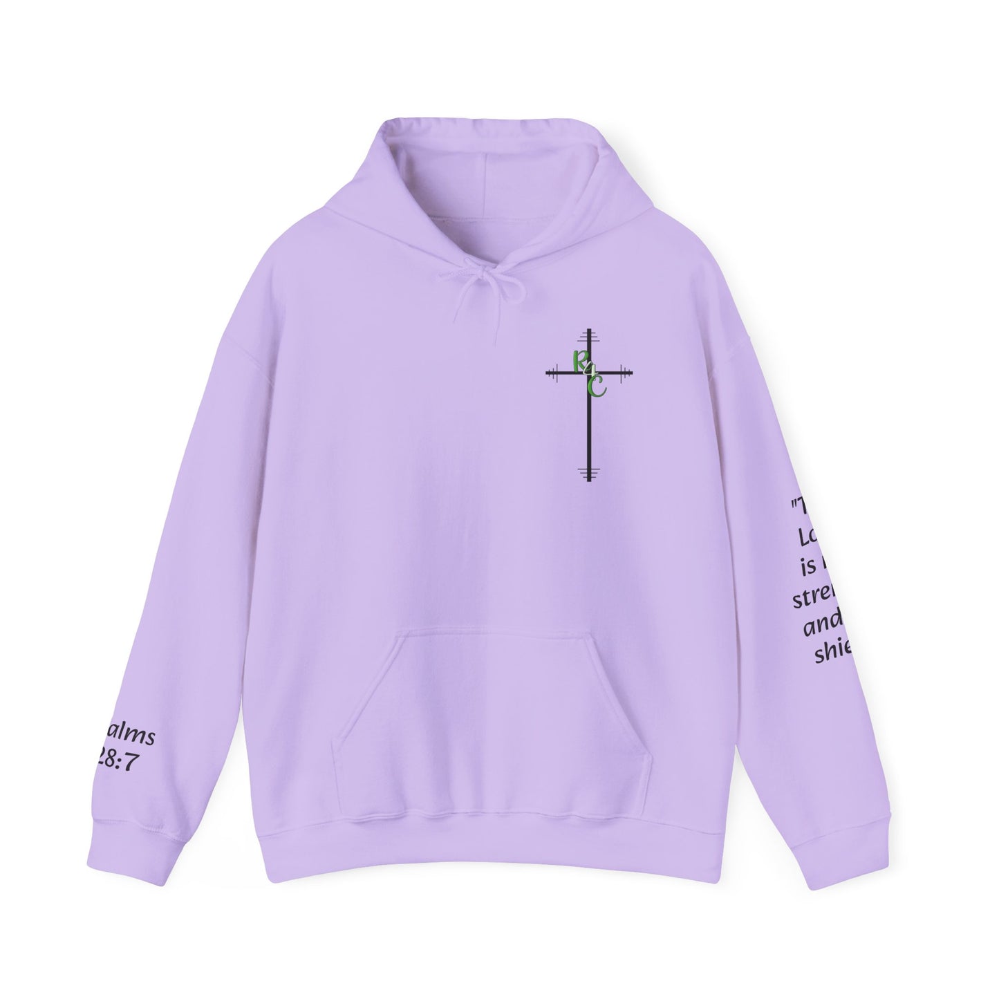 Unisex Heavy Blend™ Hooded Sweatshirt w/ Psalms 28:7