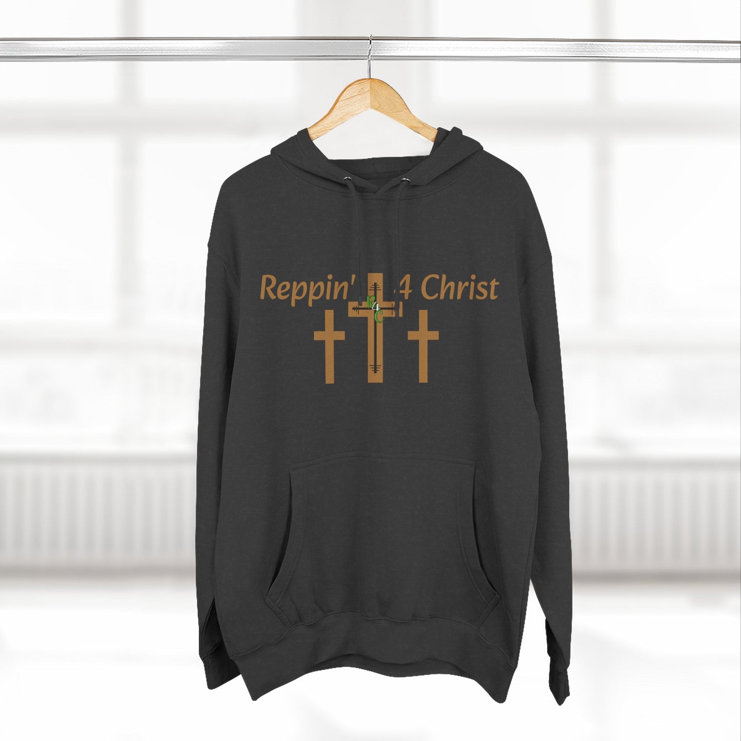 Faith Hoodie — "Reppin' 4 Christ" Crosses with Matthew 25:21 Back Print