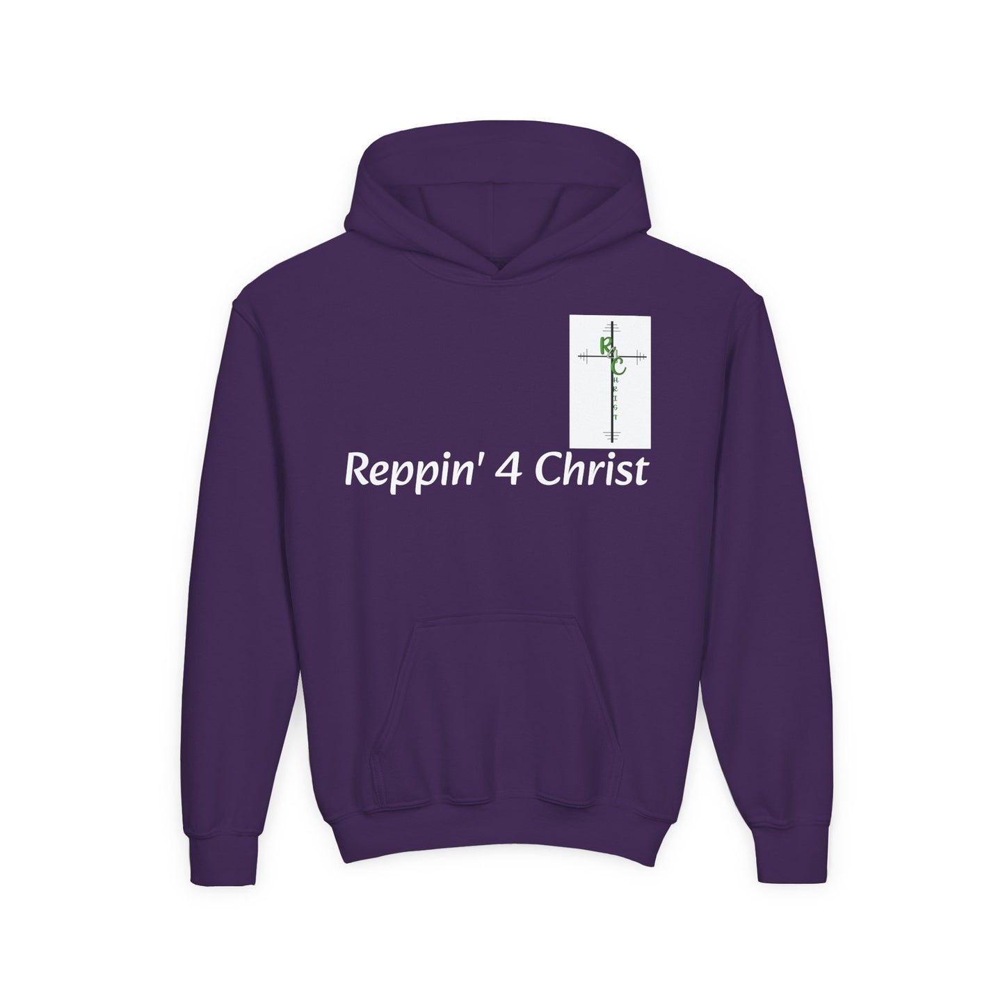 Inspirational Youth Hoodie - Reppin' 4 Christ, Christian Sweatshirt, Faith-Based Apparel, Youth Church Clothing, Bible Verse Merch