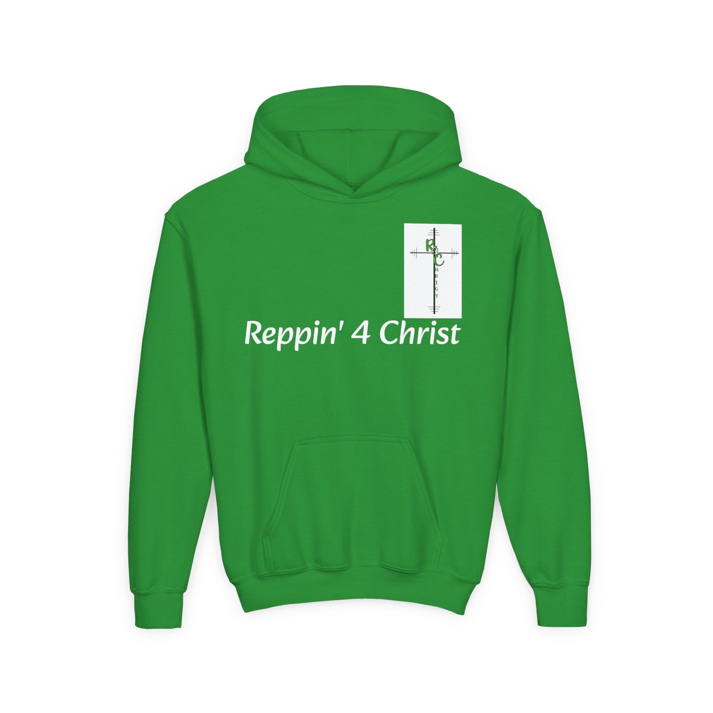 Inspirational Youth Hoodie - Reppin' 4 Christ, Christian Sweatshirt, Faith-Based Apparel, Youth Church Clothing, Bible Verse Merch