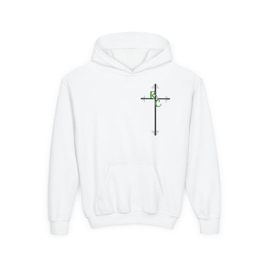 Christian Youth Hooded Sweatshirt, Faith Apparel, Gift for Teens, Inspirational Hoodie, Psalms 28:7 Sweatshirt, Religious Clothing