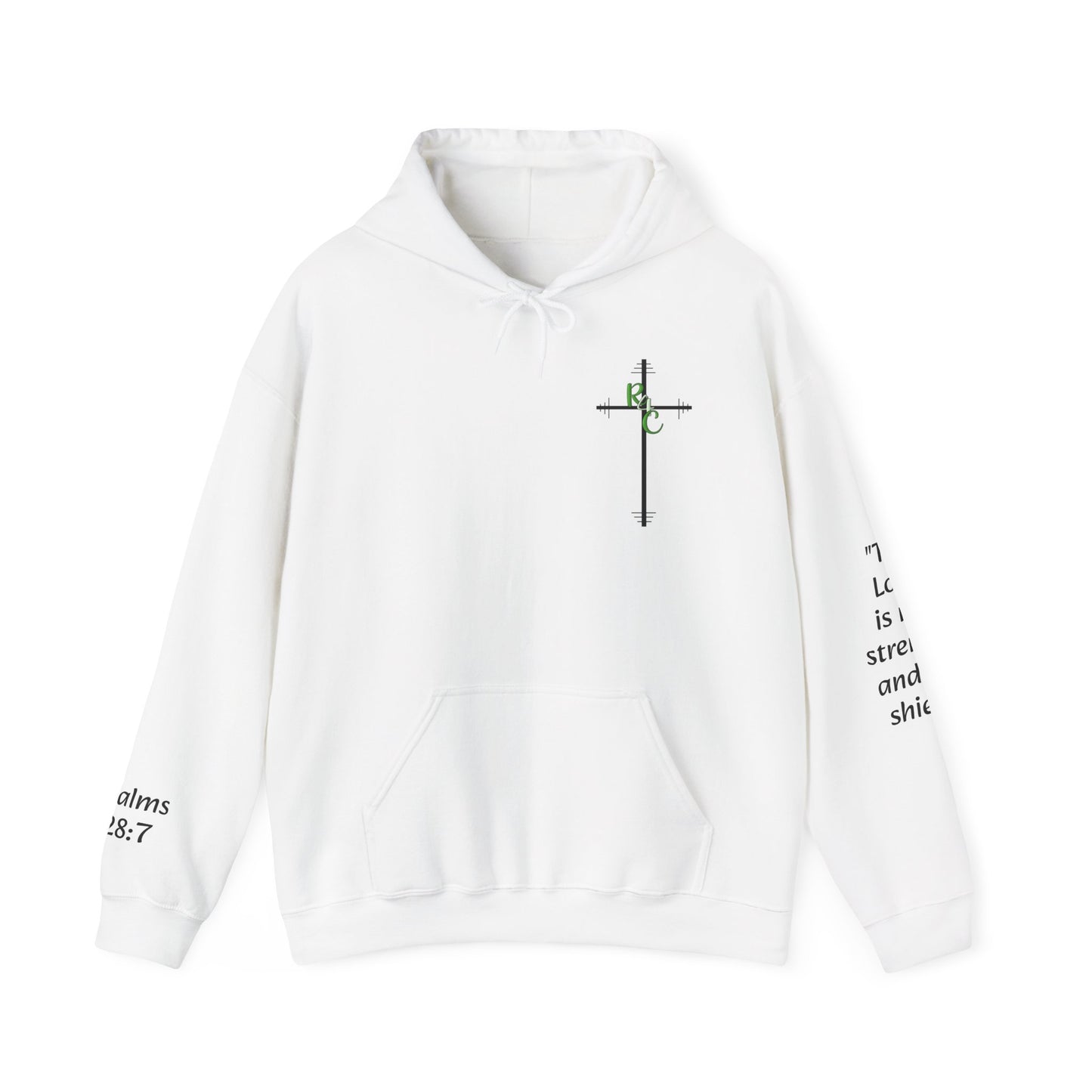 Unisex Heavy Blend™ Hooded Sweatshirt w/ Psalms 28:7