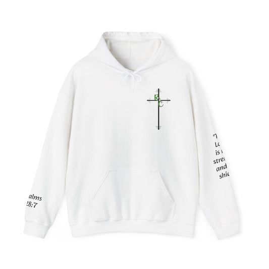 Unisex Heavy Blend™ Hooded Sweatshirt w/ Psalms 28:7