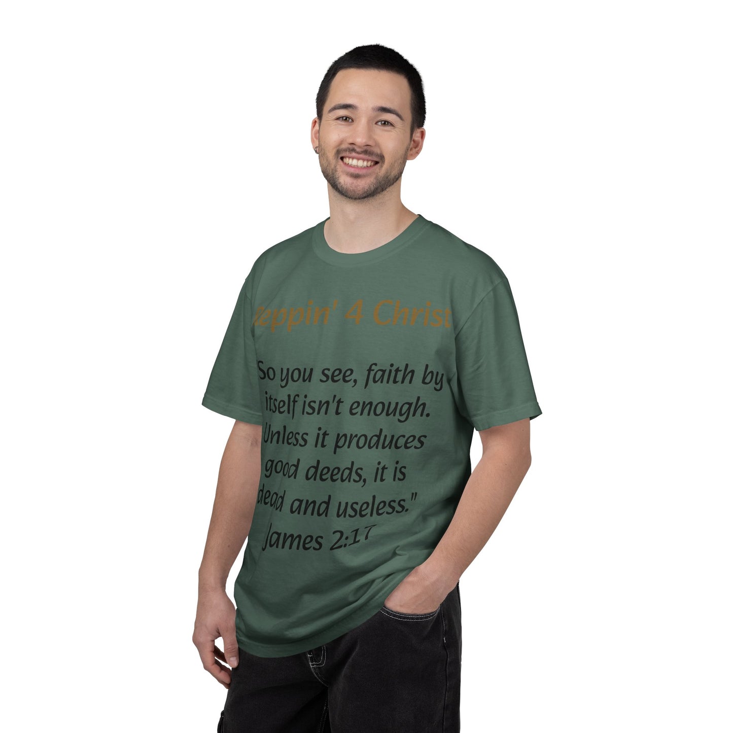 Customizable Reppin' 4 Christ T-Shirt — Verse, Faith & Works Christian Tee