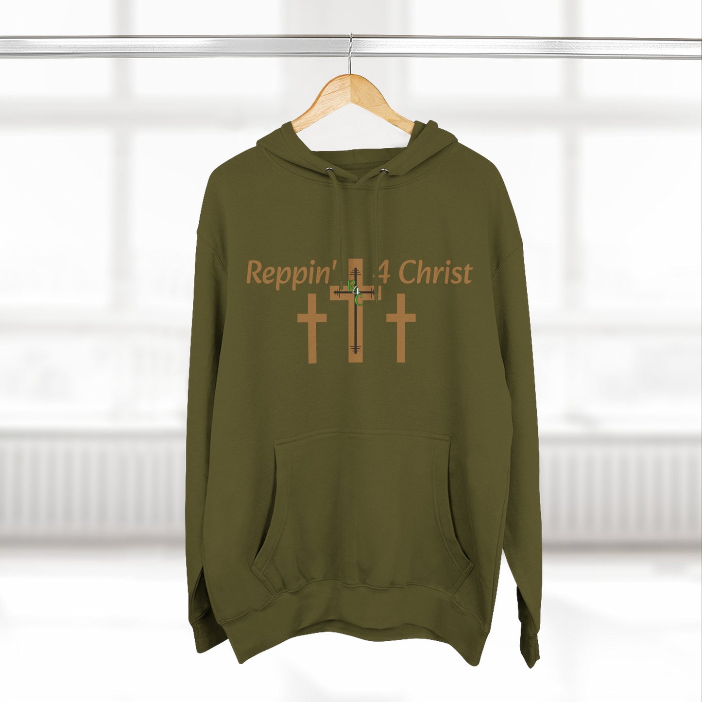 Faith Hoodie — "Reppin' 4 Christ" Crosses with Matthew 25:21 Back Print